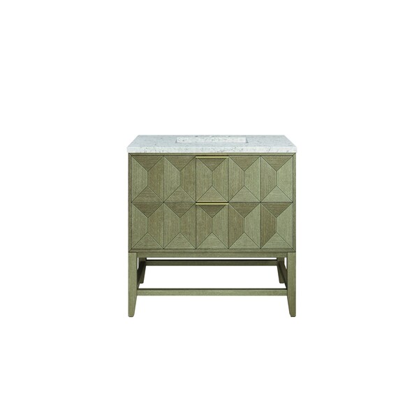 James Martin Vanities Emmeline 36in Single Vanity, Pebble Oak w/ 3 CM Eternal Jasmine Pearl Top D100-V36-PBO-3EJP - main